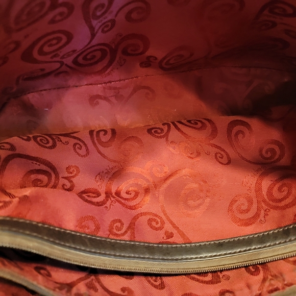 Brighton Vintage Black Leather - Brown Croc Embossed Shoulder Bag - Picture 10 of 15